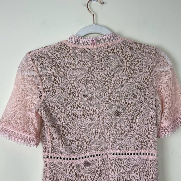 Bardot Pink Theodora Lace Sheath Mini Dress NWOT Size 4 / XS - Picture 6 of 10